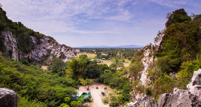 Kampong Trach is the rocky mountain having caves and natural wells