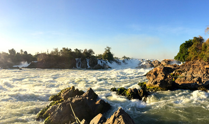 Visitors should visit Khone Phapheng falls found South of Don Khon, which is the largest waterfall in volume of South East Asia