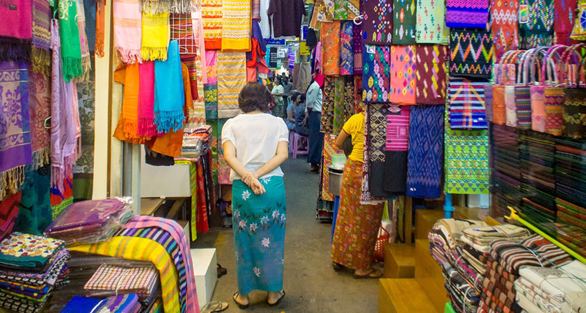 Bogyoke Aung San Market, a bazaar in central Yangon