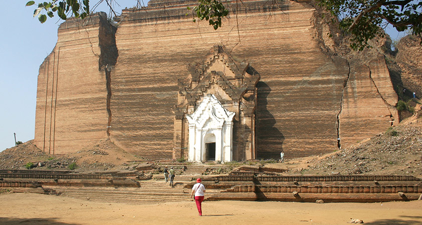 The Mingun Pagoda is a massive unfinished pagoda