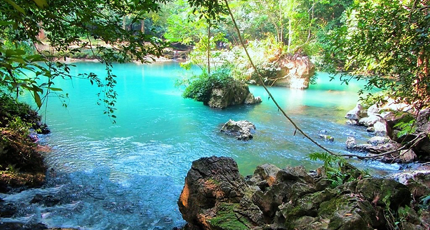 Don''t miss to check-in with the blue water background