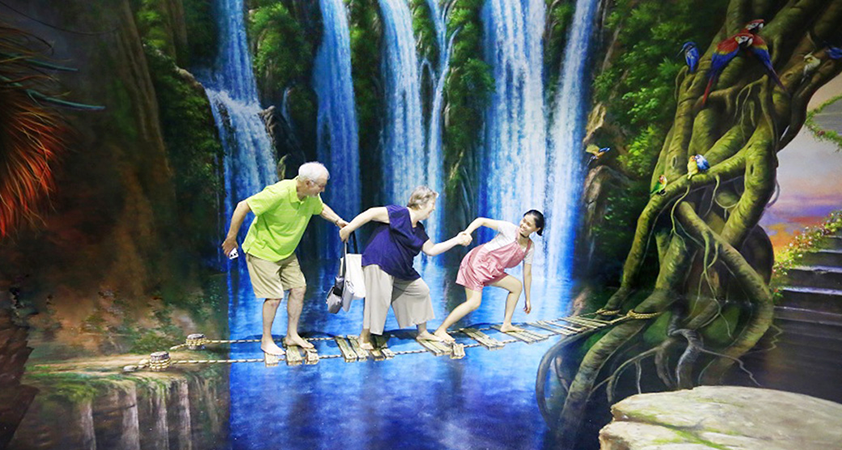 The museum gives tourists exciting experiences of 3D art
