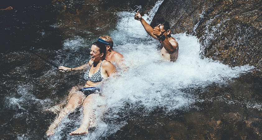 Immerse in the cool water to hide from the heat