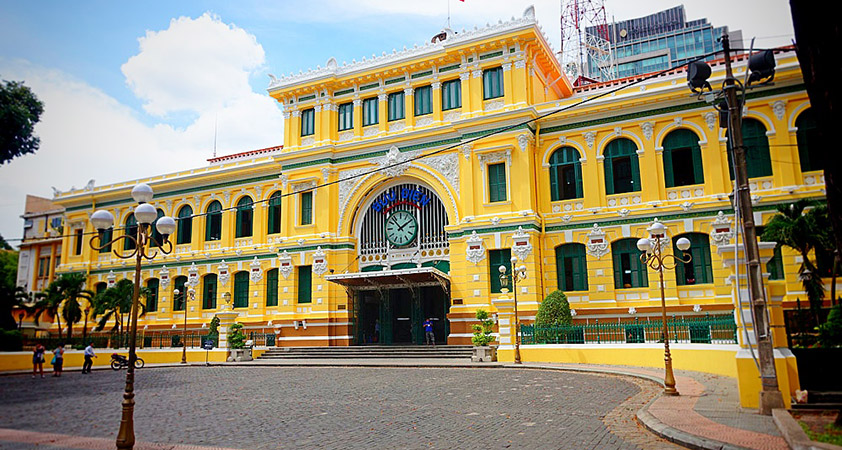 The vast Post Office was also built in the late 19th century in European style