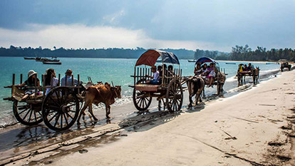 Ngapali beach, an idyllic, charming one