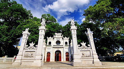 Pray for good luck at Quan Thanh Temple in Hanoi Vietnam