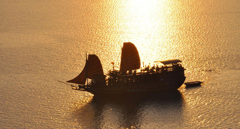 Afternoon tea and view of sunset