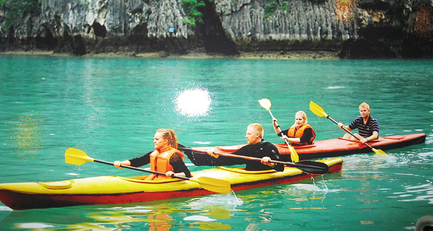 Kayaking in Halong Bay