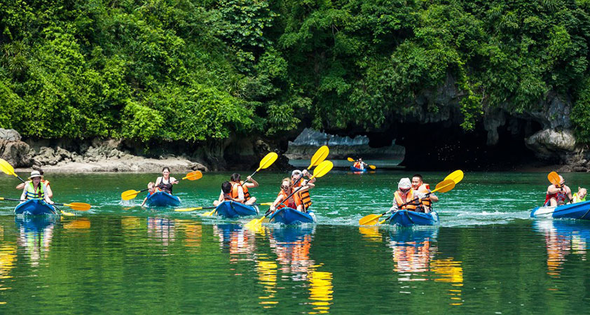 Kayaking in Halong Bay