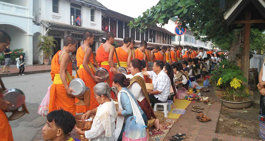 Tak Bat ceremony
