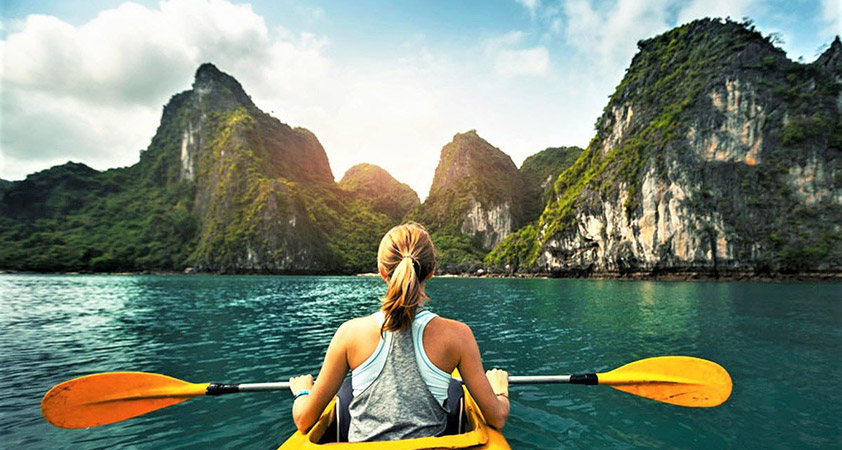 Kayak Paddling on Halong Bay