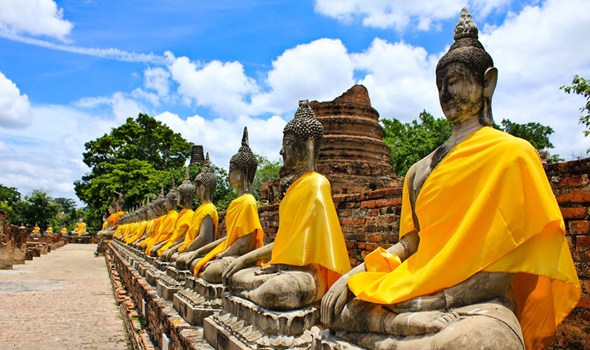 Buddha statues at the temple of Wat Yai Chai Mongkol