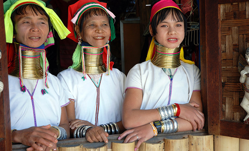 The woman with typical features at Myinkaba village