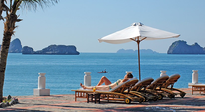 Visitors can spend all day in the resort or explore Cat Ba island on your own