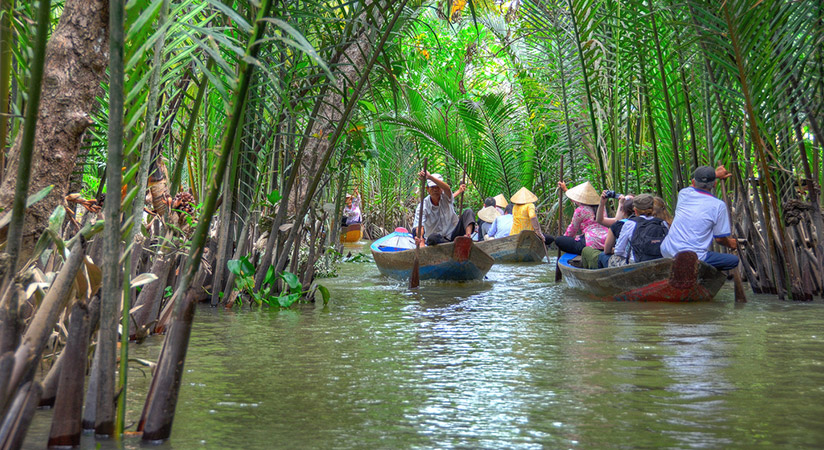 Take a sampan and explore the surrounding areas