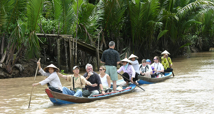 Take a??boat for a cruise on the Mekong River