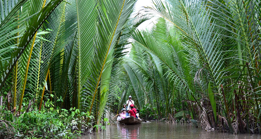 Take a boat for a cruise on the Mekong River