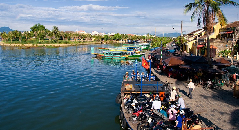 The bike trip leads you go through beautiful Thu river