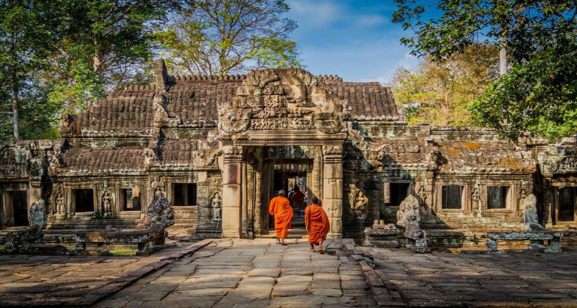 Angkor temples reflecting Khmer culture in the past